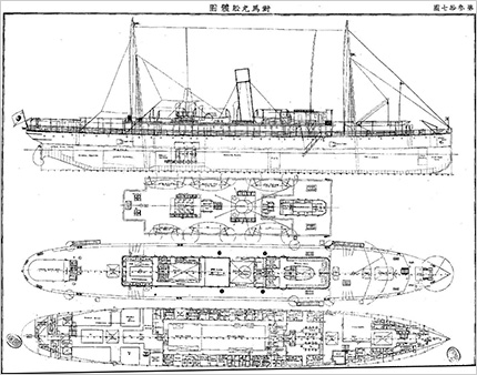 対馬丸船体図