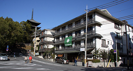 興福寺五重塔と旅館群