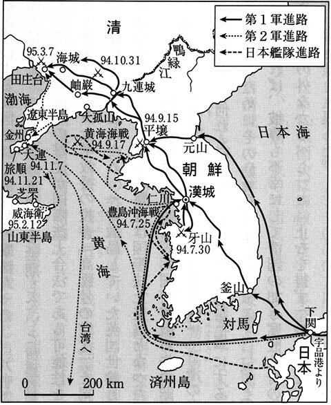 日清戦争経過図